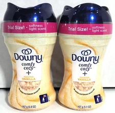 2 Bottles Downy Softening Booster Beads - Comfy Cozy Toasted Vanilla 5.9 oz Each