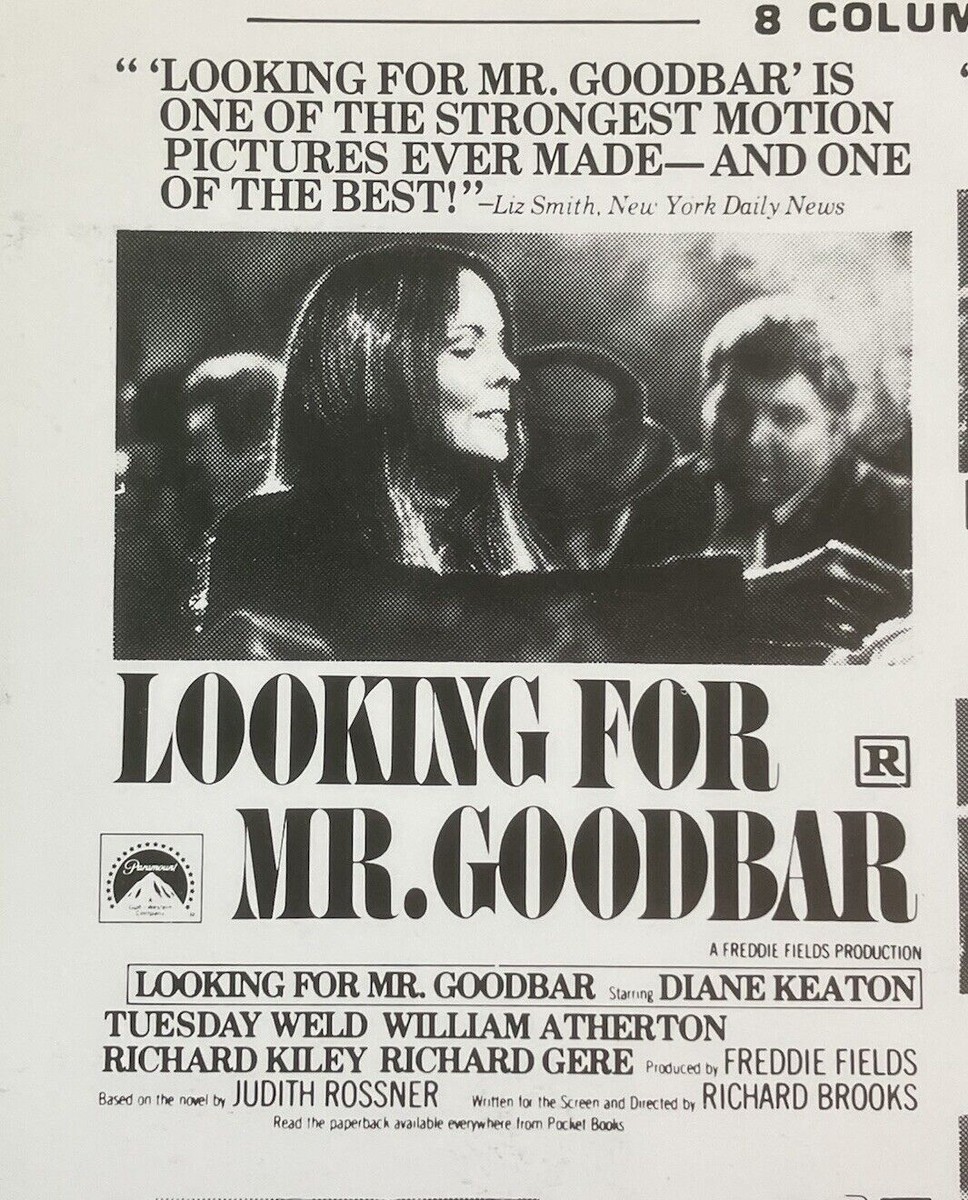 LOOKING FOR MR. GOODBAR Movie Mini Ad Sheet Vintage Promo