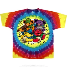 GRATEFUL DEAD-BEAR JAMBOREE-2 Sided TIE DYE T-SHIRT S,M,L,XL,2X Garcia,Wier,Lesh