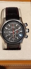 Ebel 1911 BTR Chronograph Automatic Mens Watch, 9139L73 Black Croc Leather Strap
