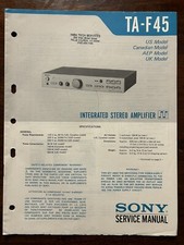 Sony TA-F45 Stereo Amplifier Service Manual Original OEM Vintage Genuine
