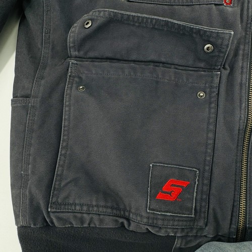 Snap-On Duck Canvas amerikanische Flagge grau durchgehender Reißverschluss Arbeitskleidung Jacke Herren XXL - Bild 4 von 10