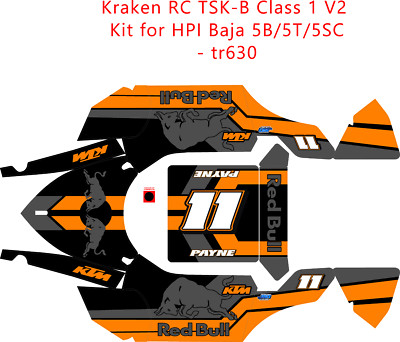 KRAKEN TSK-5 V2  CLASS ONE ROLL CAGE wrap decals stickers BULL THEME  1X5 SCALE