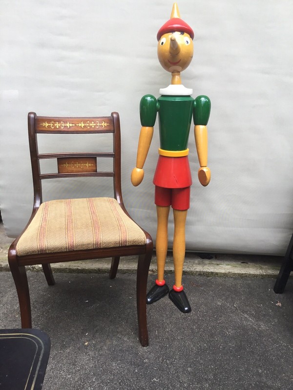 VINTAGE LARGE PINOCCHIO WOODEN DOLL FIGURE ITALY GIOCATTOLI BREVETTATI GALETTI