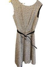 NWT TALBOT’S Women’s Black White Tweed Wool Blend 8P Dress Sleeveless Lined Belt