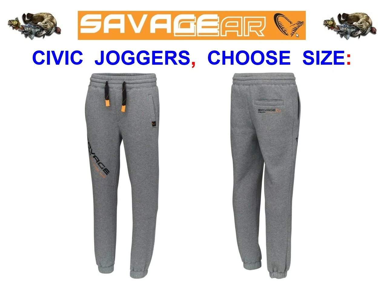 SAVAGE GEAR CIVIC JOGGERS CASUAL RELAX JOGGING PANTS MATCH GREY HOODIE HOODY