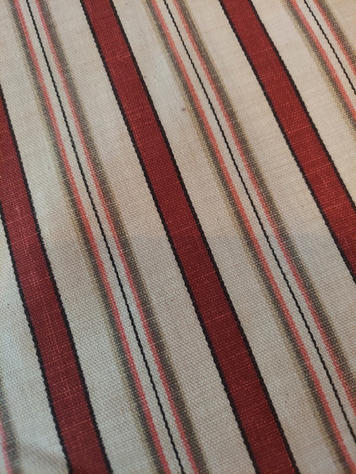 VINTAGE WAVERLY GENERAL STORE RED & CREAM STRIPE FABRIC 2 Yards eBay