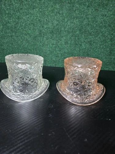 Vintage Fenton Button Top Hats (2) Toothpick Holder Vase 4.25" tall