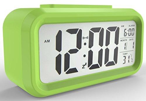 GLOUE Digital Alarm Clock Battery Operated- Kids' Room Clock Temperature 2 PACK