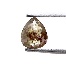 0.53cts Giallo Rosso Mix Colore Pera Forma Rosa Taglio Diamante Naturale Regalo
