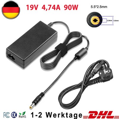 90W Netzteil Ladegerät Ladekabel 19V 4,74A für Toshiba Satellite C660 C660D L670