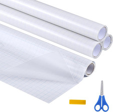 4 Rolls Clear Contact Paper, Self-Adhesive Book Cover, 17 in X 5 Ft