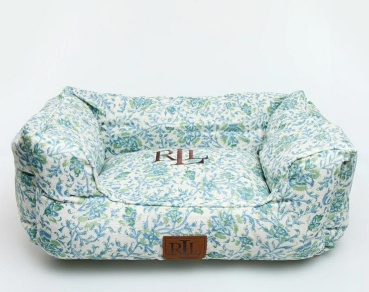 Ralph Lauren Deluxe Floral Pet Bed 61x51cm Small Dog Cat Puppy Soft Luxury Home