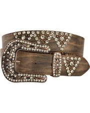 Shyanne Rhinestone Western Belt Brown Crystal Studded Cowgirl Belt Size Small