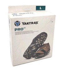 Yaktrax Pro Traction Cleats Black Size L For Snow Ice Hiking Walking