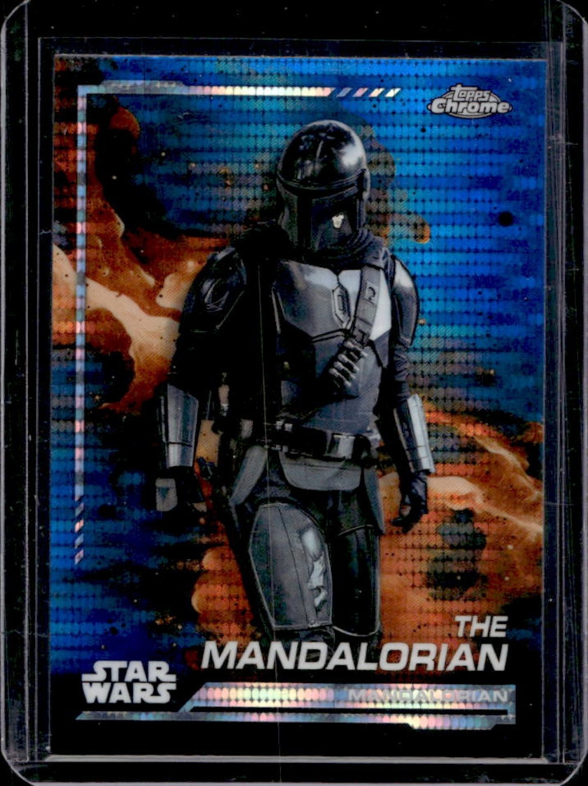 2024 Topps Chrome Star Wars The Mandalorian Blue Blaster Pulsar Refractor #21