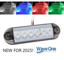 Wave One Marine | 4" LED RGBW ROUND EDGE Surface Courtesy Boat RV Deck Light