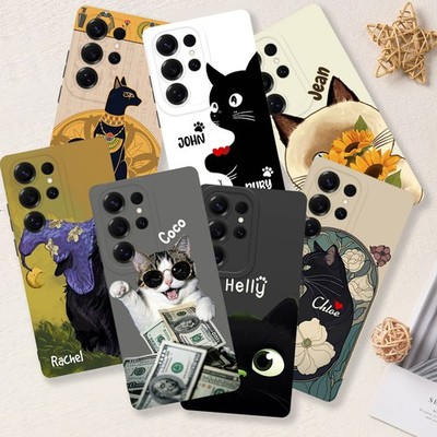 Sweet Cat Pattern Phone Case Customized Cover For Samsung S24 FE S25 S23 A16 A36