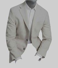 Tommy Hilfiger Men's Beige Modern-Fit Check Sport Coat Suit Jacket Size 44R