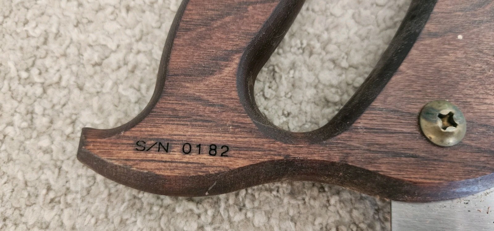  93 STANLEY 150TH ANNIVERSARY SKEW BACK PANEL SAW W/ SHEATH LMTD ED. S/N 0182