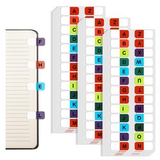 390 Pcs Multicolor Alphabet Index Tabs, A-Z Sticky Tabs, Colored Alphabetical...
