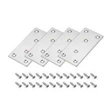 Flat Straight Brace Repair Plate 100 x 50 x 2mm Stainless Steel 4 Pcs