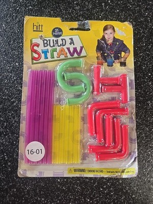 Build a Straw Design Your Own 21 Piece Set Drinking Straws Toy  NEW Sealed Gift