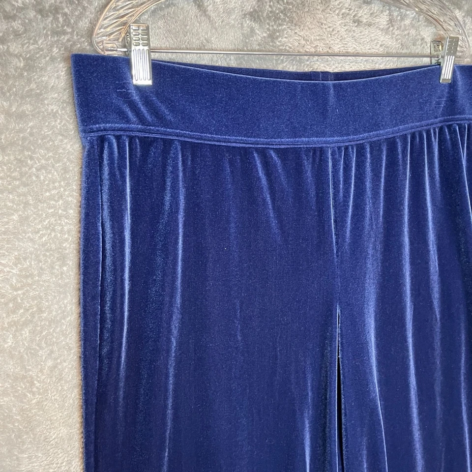 Pantalones Lands End Mujer Ropa Activa Cómodos Pierna Ancha Terciopelo Cintura Elástica XL Azul Foto 3 de 4