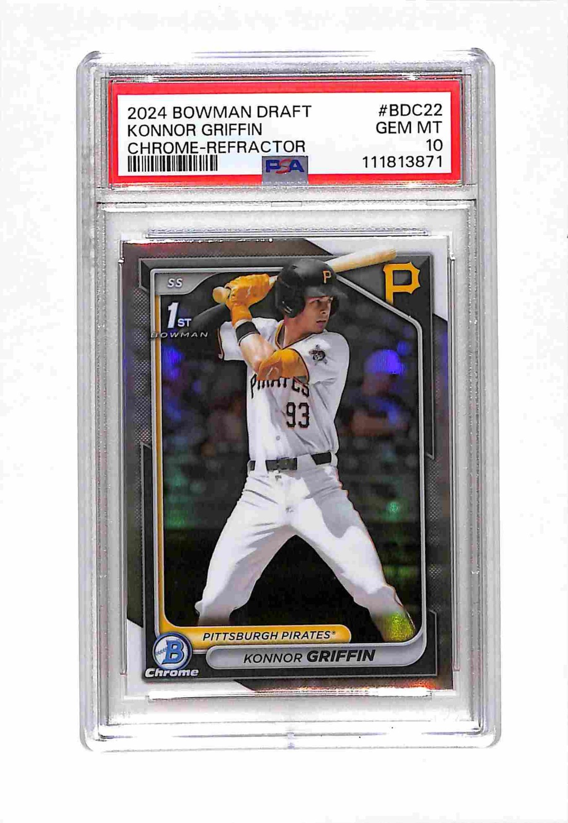 2024 Bowman Draft - Konnor Griffin #BDC-22 Chrome Refractor PSA 10 GEM Pirates