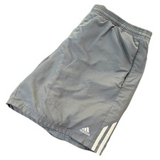 ADIDAS Athletic Shorts Mens Gray Climacool Drawstring Running Gym
