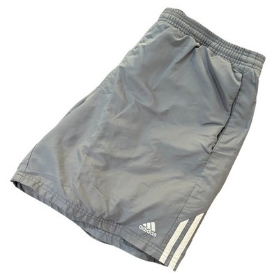 ADIDAS Athletic Shorts Mens Gray Climacool Drawstring Running Gym