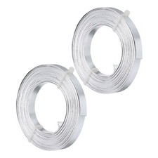 2Roll 16' Flat Aluminum Wire 20Gauge Bendable Anodized Aluminum Wire Silver