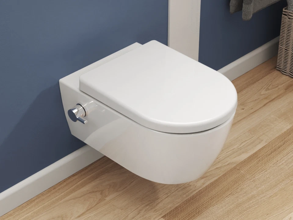 Dusch WC Taharet Wand Hänge Toilette Bidet mit Warm-Kalt Armatur Softclose Sitz - Bild 2 von 4
