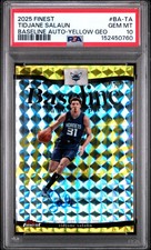 2025 TOPPS FINEST BASELINE AUTO YELLOW GEOMETRIC TIDJANE SALAUN /35 PSA 10