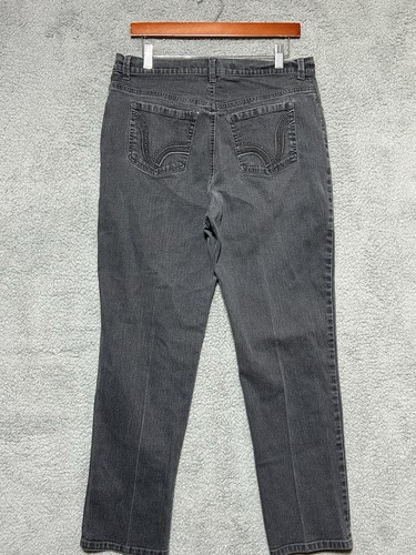 Gloria Vanderbilt Slimming High-Rise Jeans Size 12 Gray Amanda Embellished Denim - Bild 3 von 13