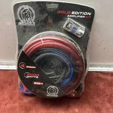 Xscorpion BGE4RB Amplifier Wiring Kit 4Ga;Bullzaudio; Red/Gold Edition; Box