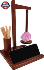 Wooden Yarn Holder for Crocheting and Knitting with Magnetic Spinner, Crocket Ho