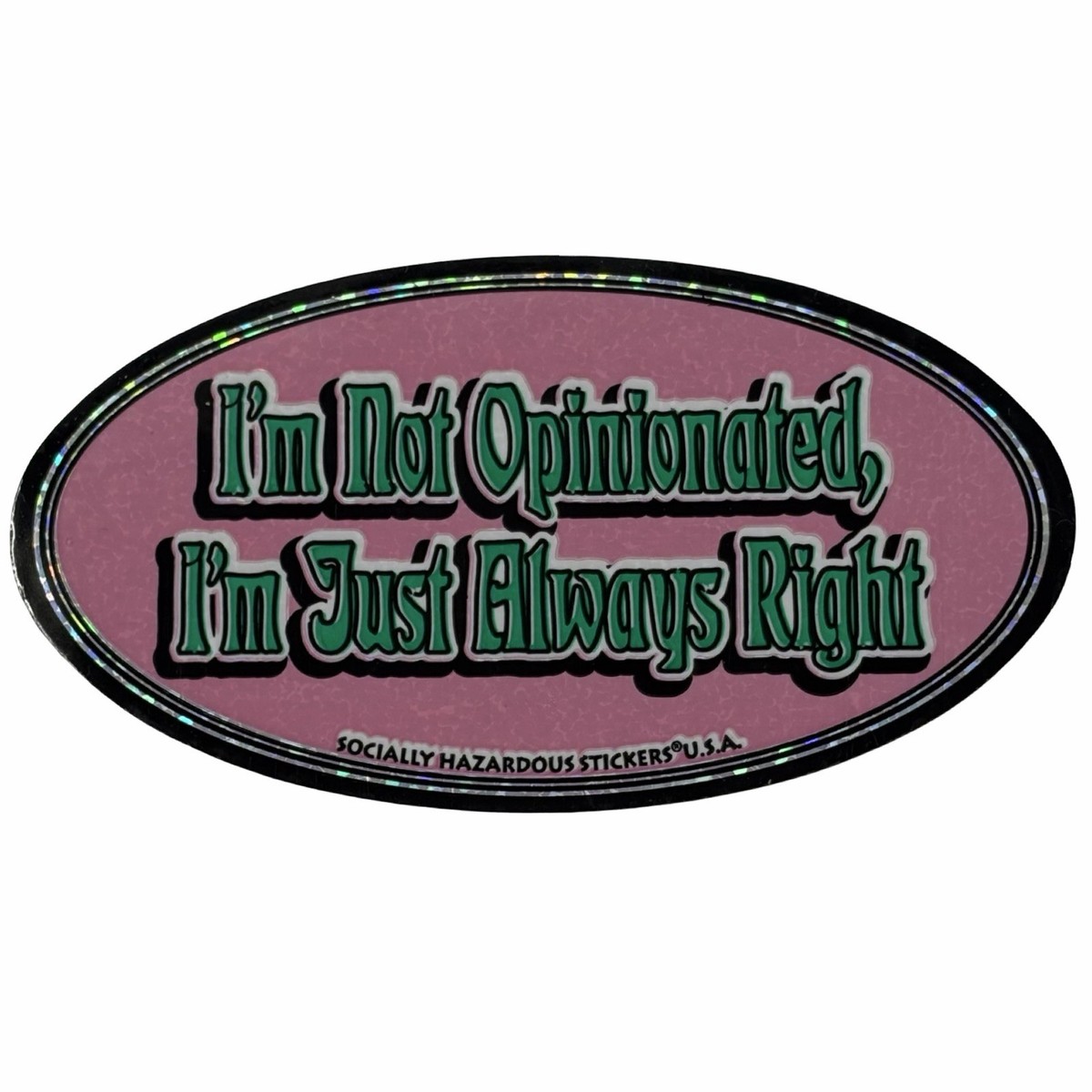 Socially Hazardous 4” Oval Bumper Sticker Vintage Y2K Opinionated