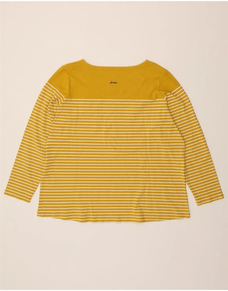 Top gráfico manga larga JOULES para mujer UK 22 3XL algodón a rayas amarillas CD07 Foto 2 de 4
