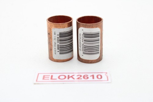 (2) 1/2 In. Copper Pressure Cup X Cup Coupling Fitting with Stop