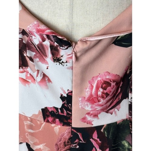 City Chic Dress Women 14 Pink Floral Print Off Shoulder Lost In Love Maxi Boho - Picture 10 of 14