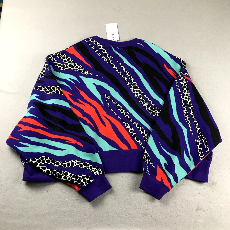 Nike Sudadera Mujer XL Azul Cuello Redondo Mangas Largas Pullover Recortado Top Nuevo con Etiquetas Foto 4 de 4