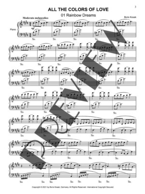 Boris Kosak - ALL THE COLORS OF LOVE - new album full score PDF download