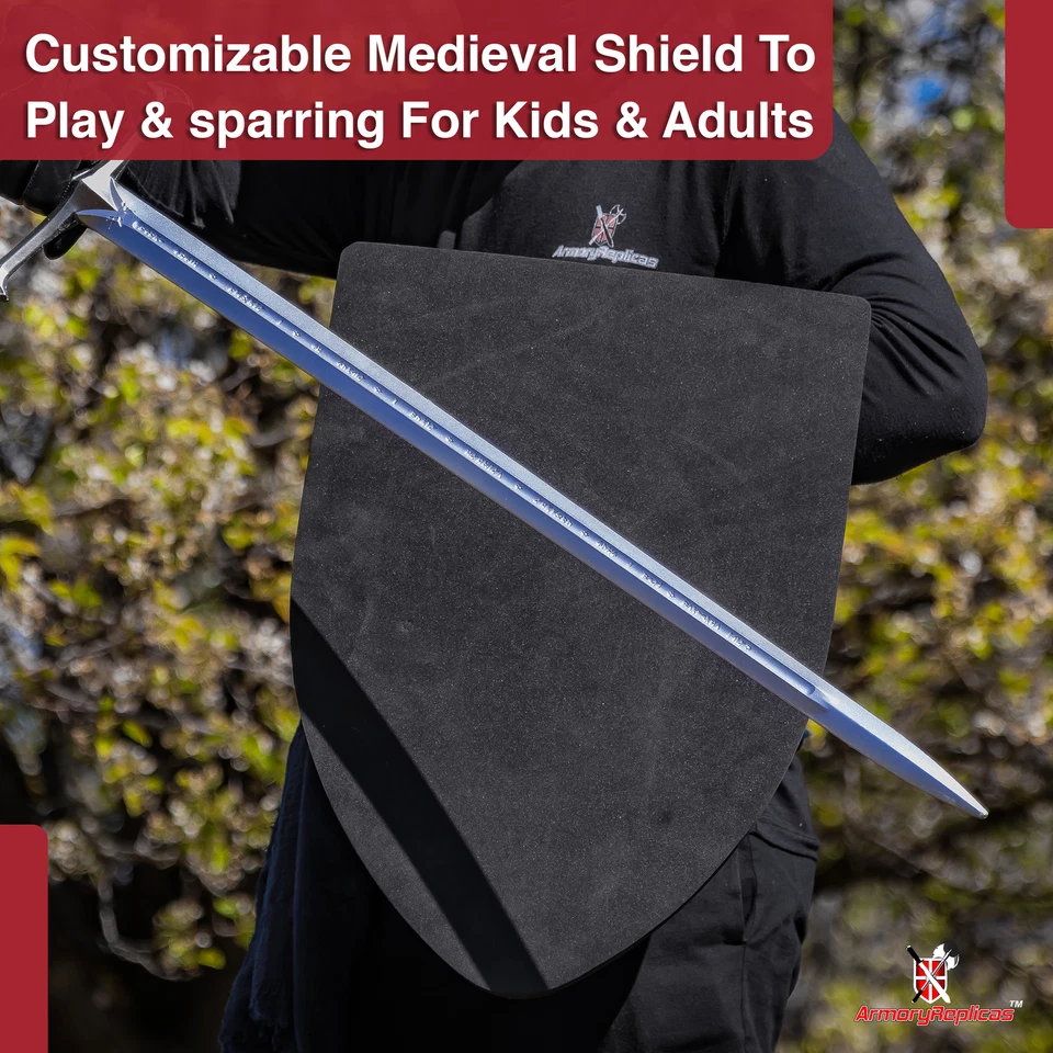 中世纪重演空白泡沫盾盔甲系列 LARP 服装角色扮演 — 第 3/3 张图片