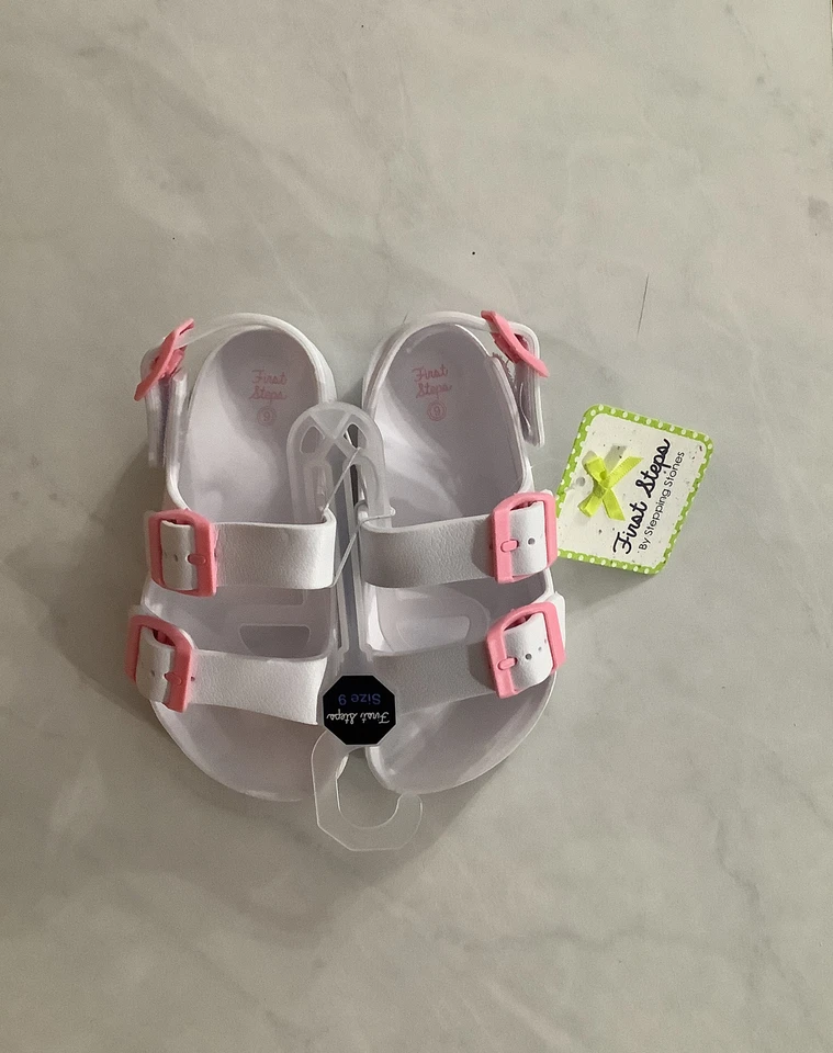 First Steps by Stepping Stones First Walker Sandalias con Correa al Tobillo para Niña Zapatos Talla 9 Foto 2 de 4