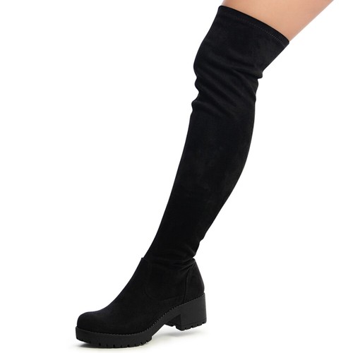Blingqueen Damen Stiefel Stretch Boots Overknee Pla Produktbild-Vorschau 7