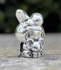 MELODY & MOUSE S925 STERLING SILVER EUROPEAN BRACELET CHARM BEAD & POUCH!