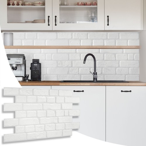 3D Brick Effect Wall Panel Cladding Slate PVC Panelling Retro Classic Red White - Picture 54 of 61