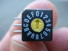 LOT of TEN (10) 16-position Rotary HEXADECIMAL SWITCHES -- New & Unused