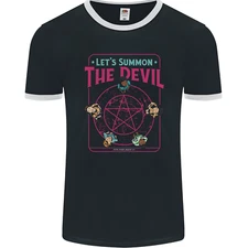 Lets Summon the Devil Ouija Board Demons Mens Ringer T-Shirt FotL